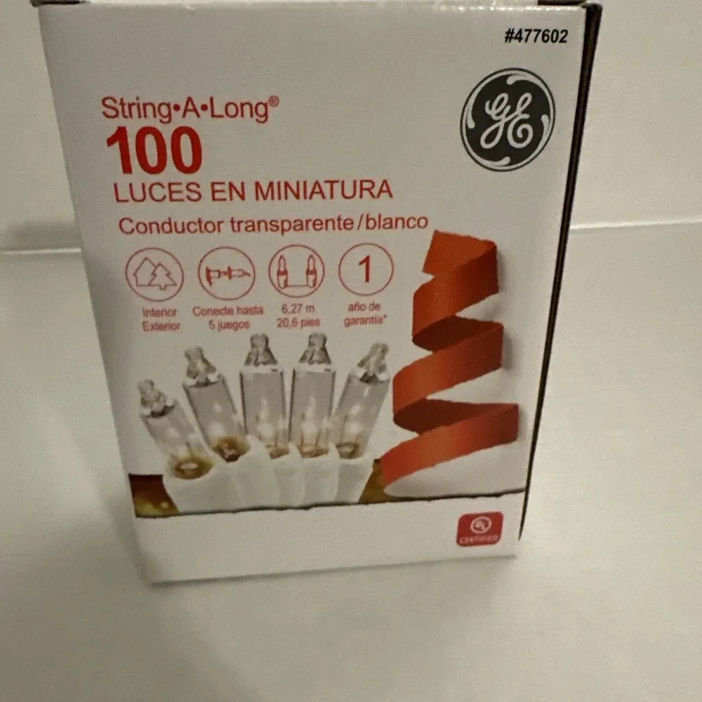 GE String-A-Long 100-Ct. Clear Incandescent Christmas String Lights w/White Wire